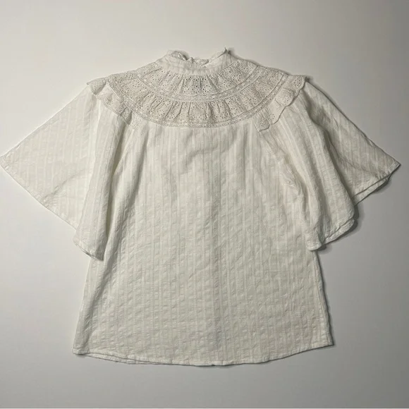 FRNCH Women’s White Romantic Blouse Size Small - Picture 2 of 5